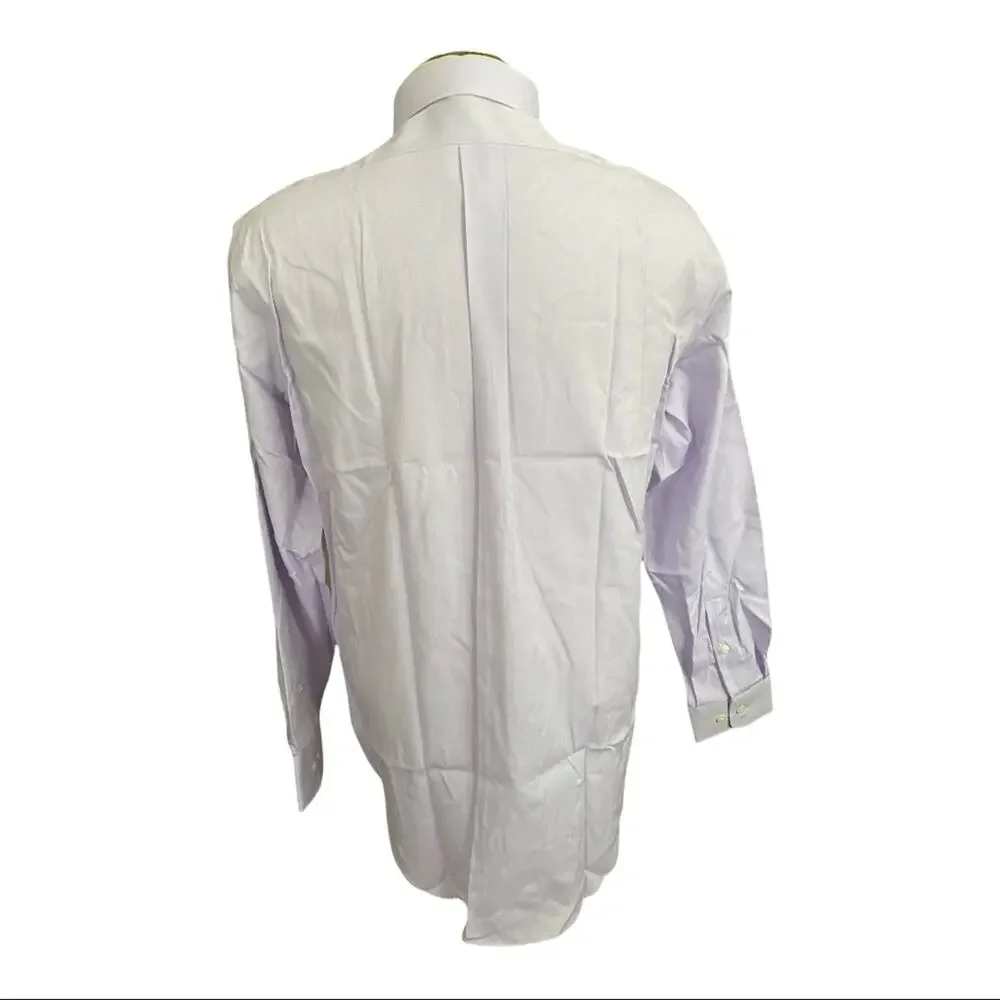 Buttoned Down Cotton Lavender Collared Shirt Size 34 16 - Picture 2 of 6